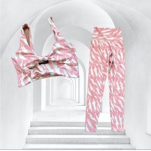 Beach Riot Pink Piper Leggings and Twist Sports Bra